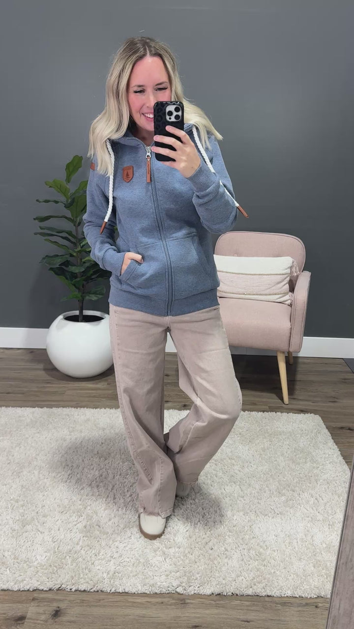 Wanakome Hera Full Zip Hoodie - Heather Blue Wanakome