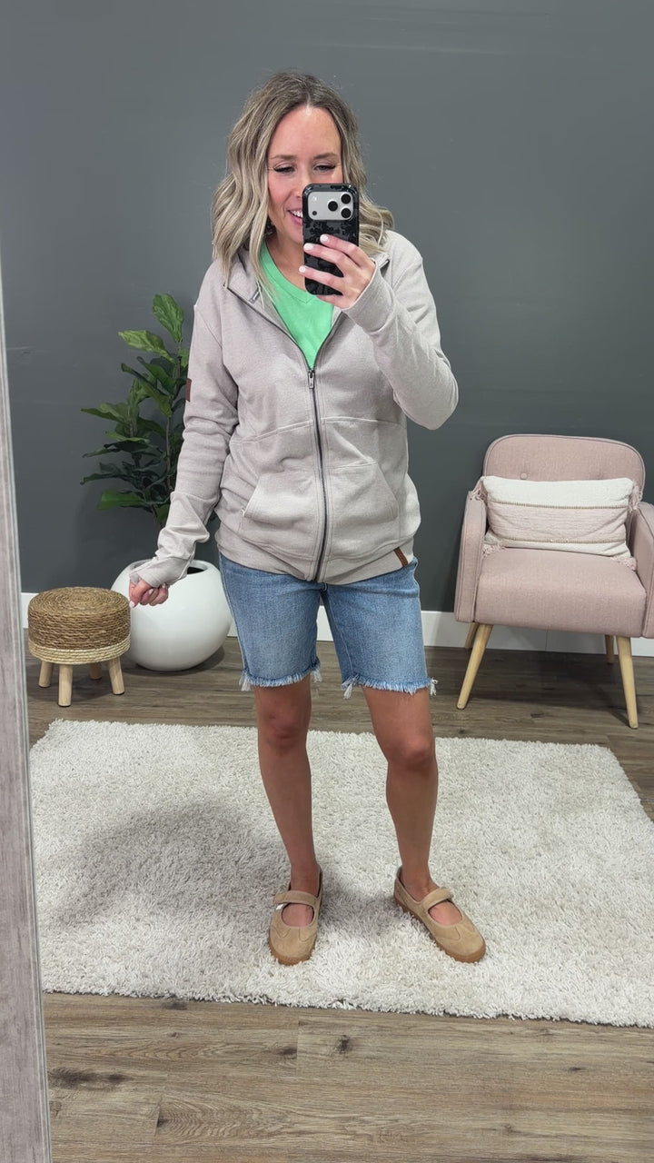 Ampersand Ave Performance Fleece FullZip Sweatshirt - Silver Sand Ampersand Ave