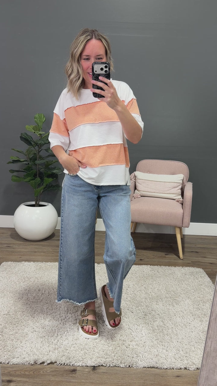 NEW! Maya Color Block Top - Peach Lovely Melody