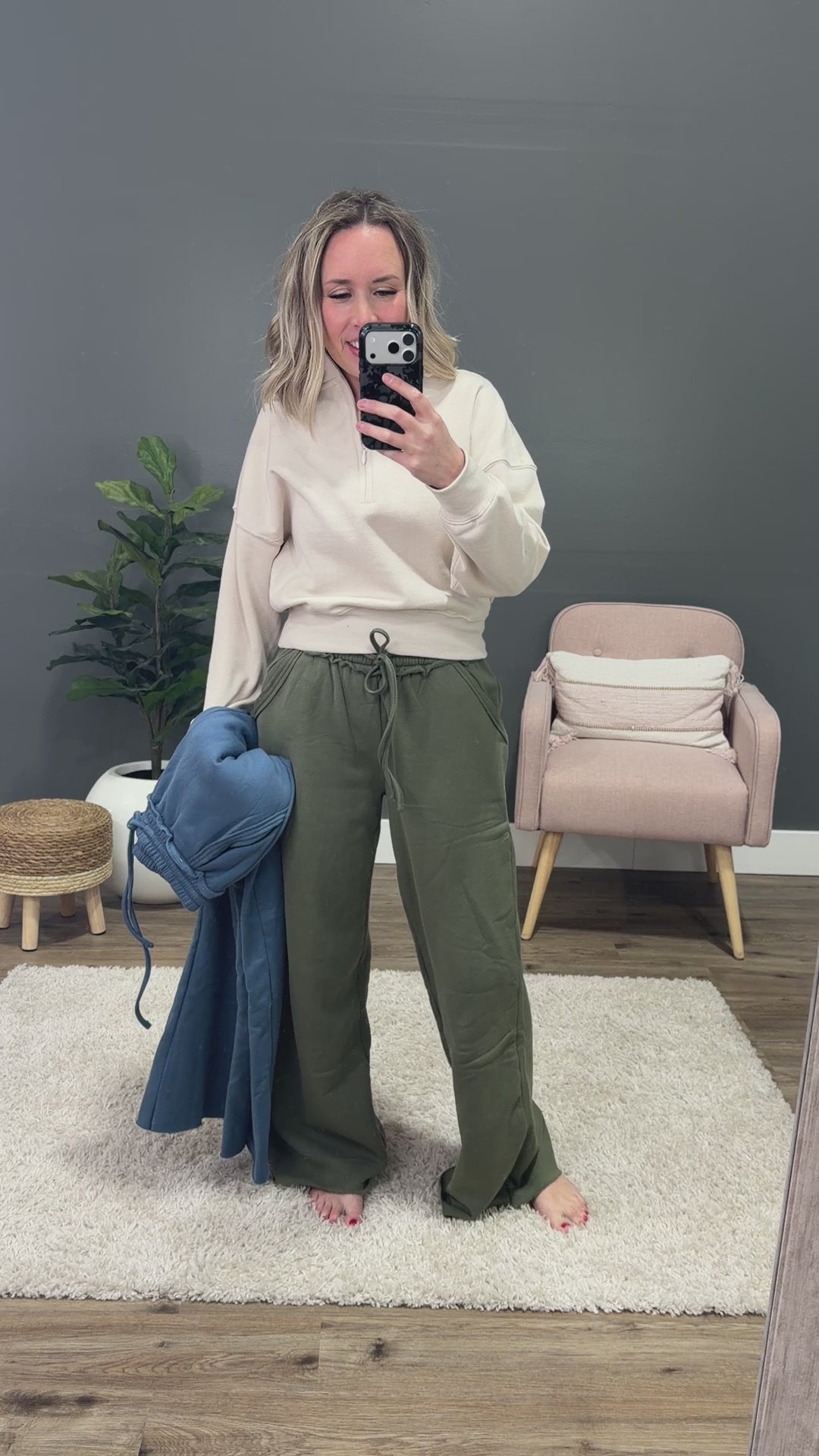 Wide Leg Lounge Pants - Light Olive Zenana