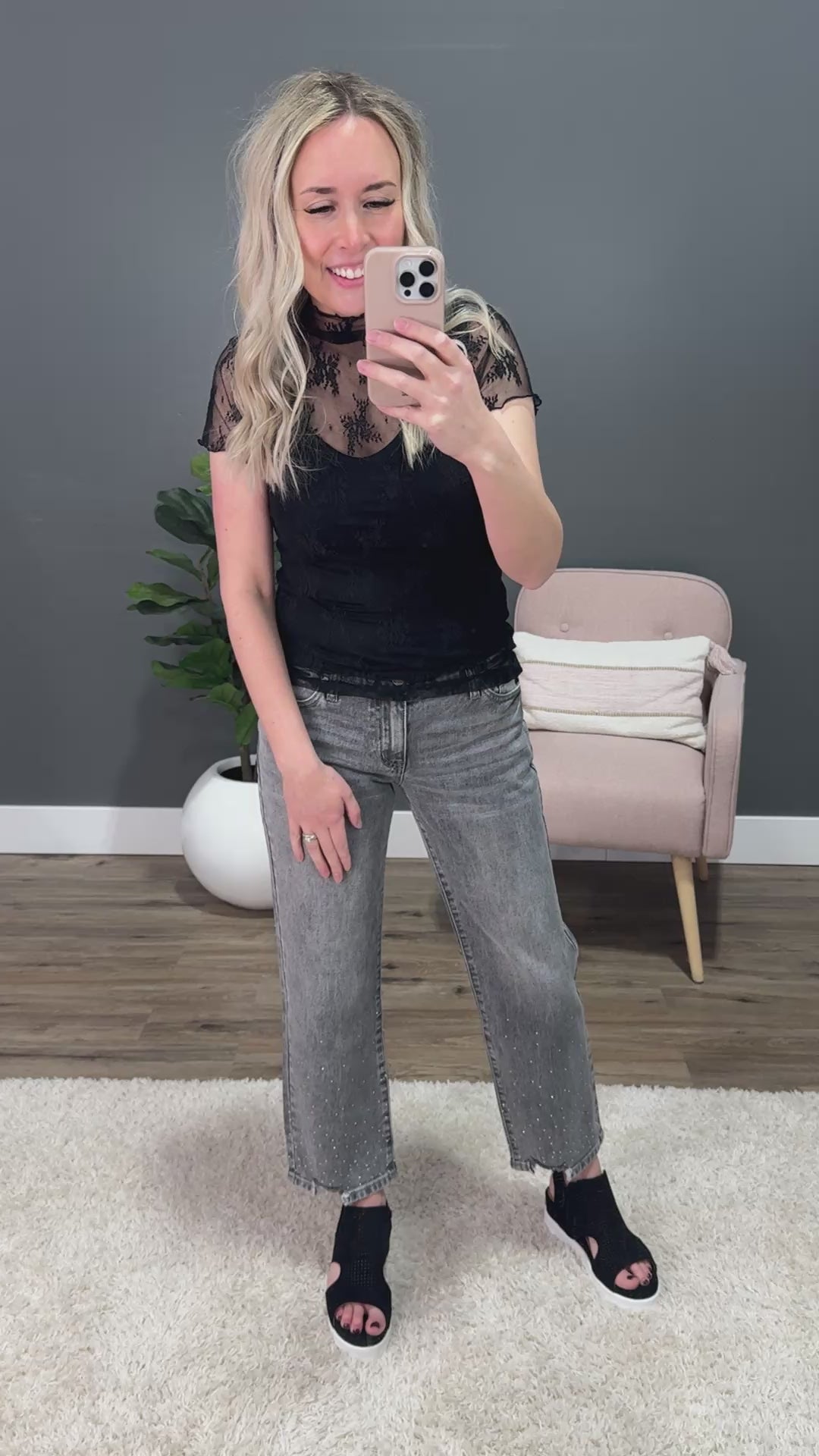 Floral Lace Top - Black Zenana