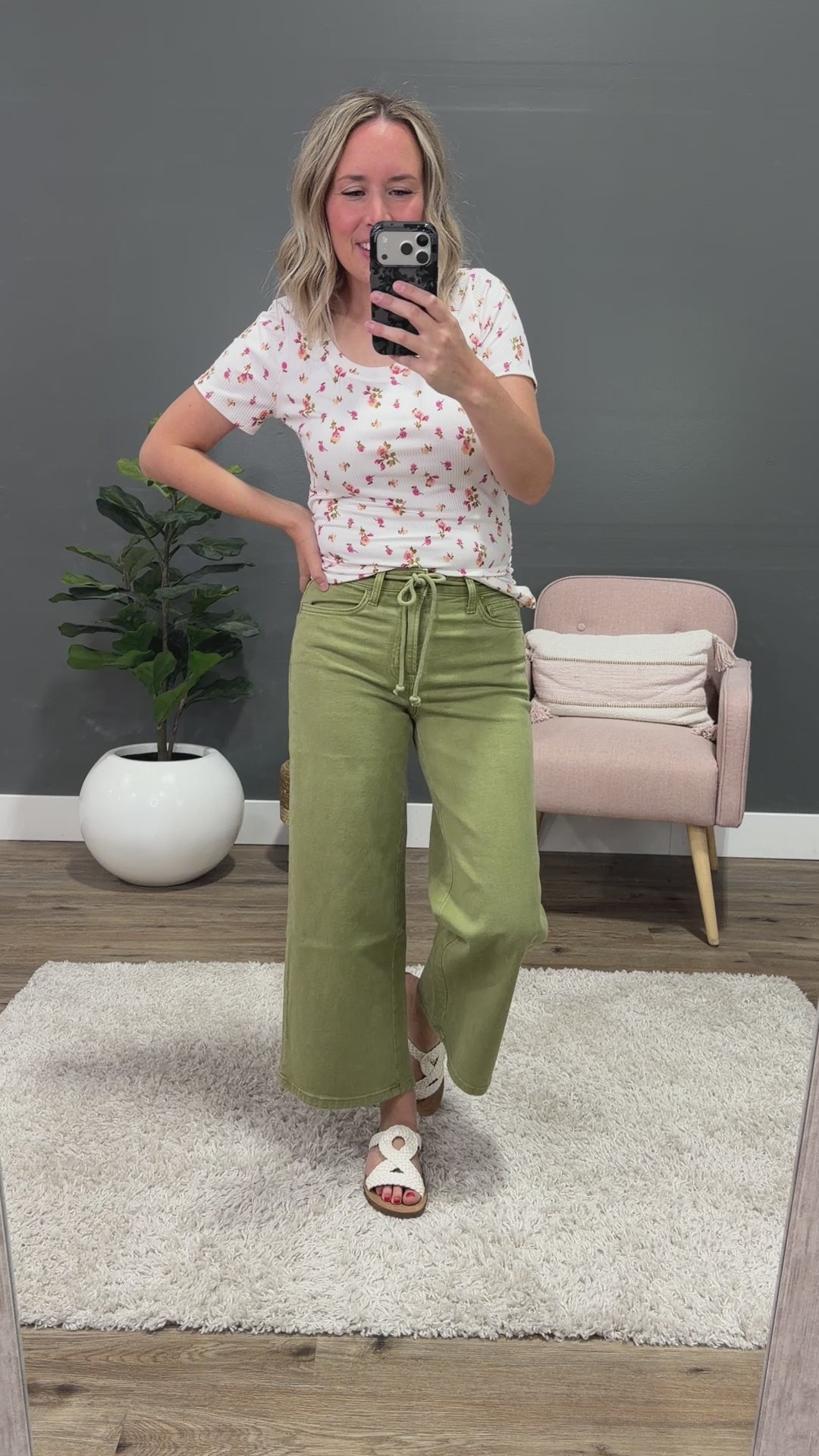 NEW! Reagan Floral Ribbed Top - Ivory & Pink PS Kate
