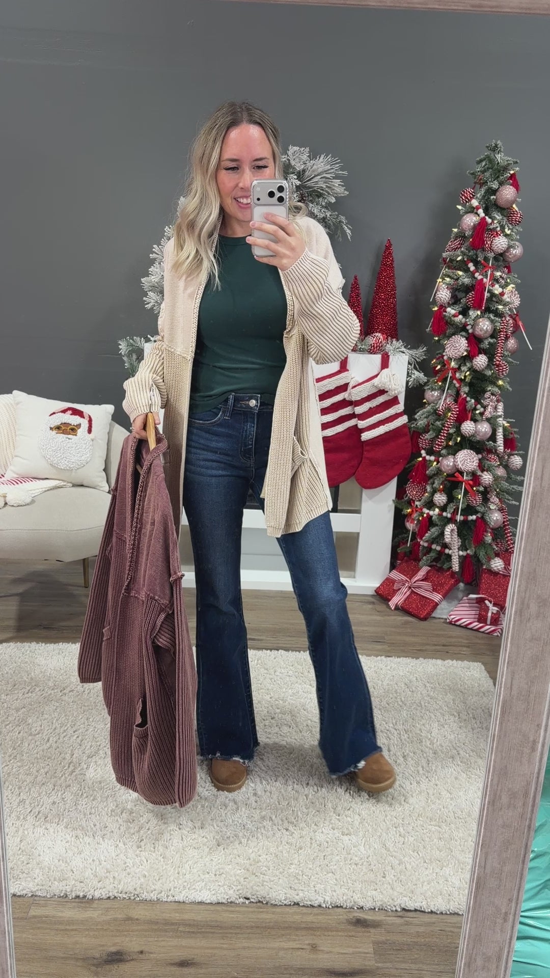 NEW! Beth Vintage Knit Grandpa Cardigan - Khaki