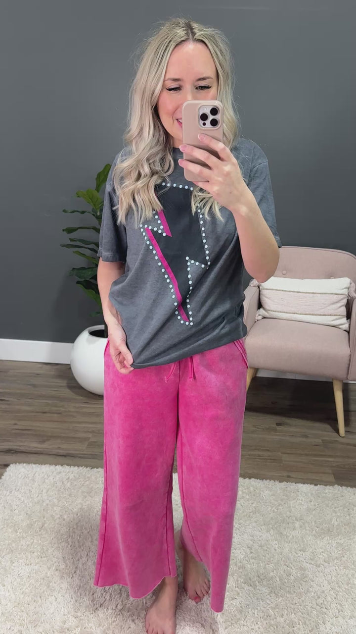 Puff Lightning Bolt Black Mineral Wash Tee Zutter