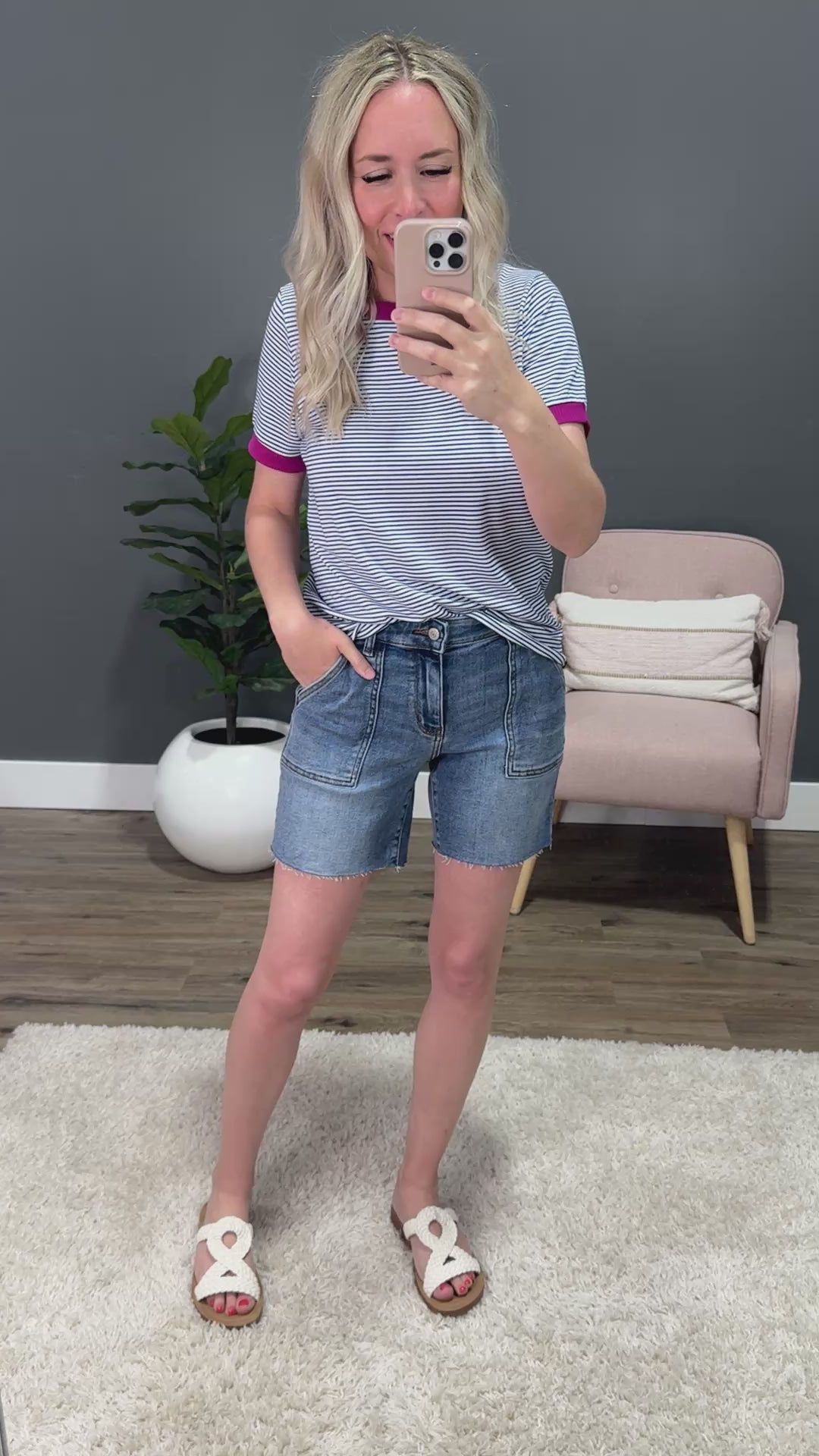 Judy Blue Elsie Fray Hem Bermuda Shorts Judy Blue