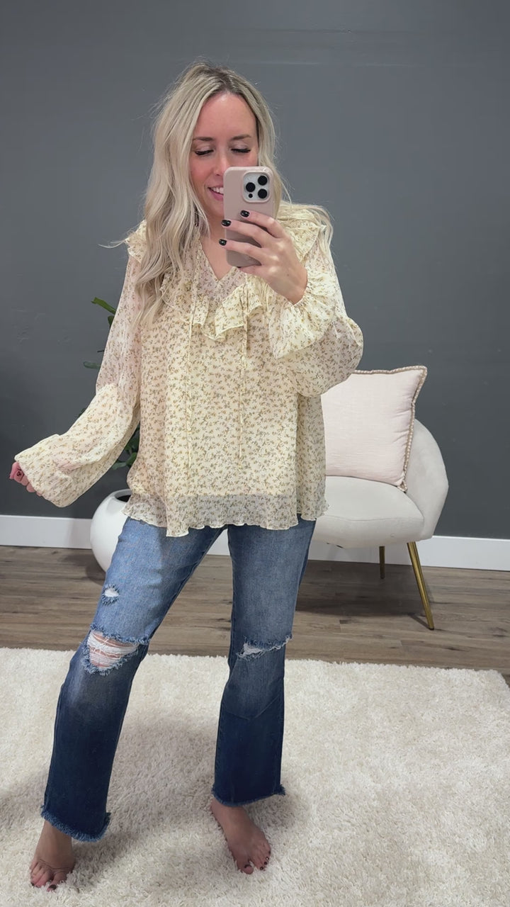 Peyton Floral Chiffon Ruffle Blouse FINAL SALE Heyson