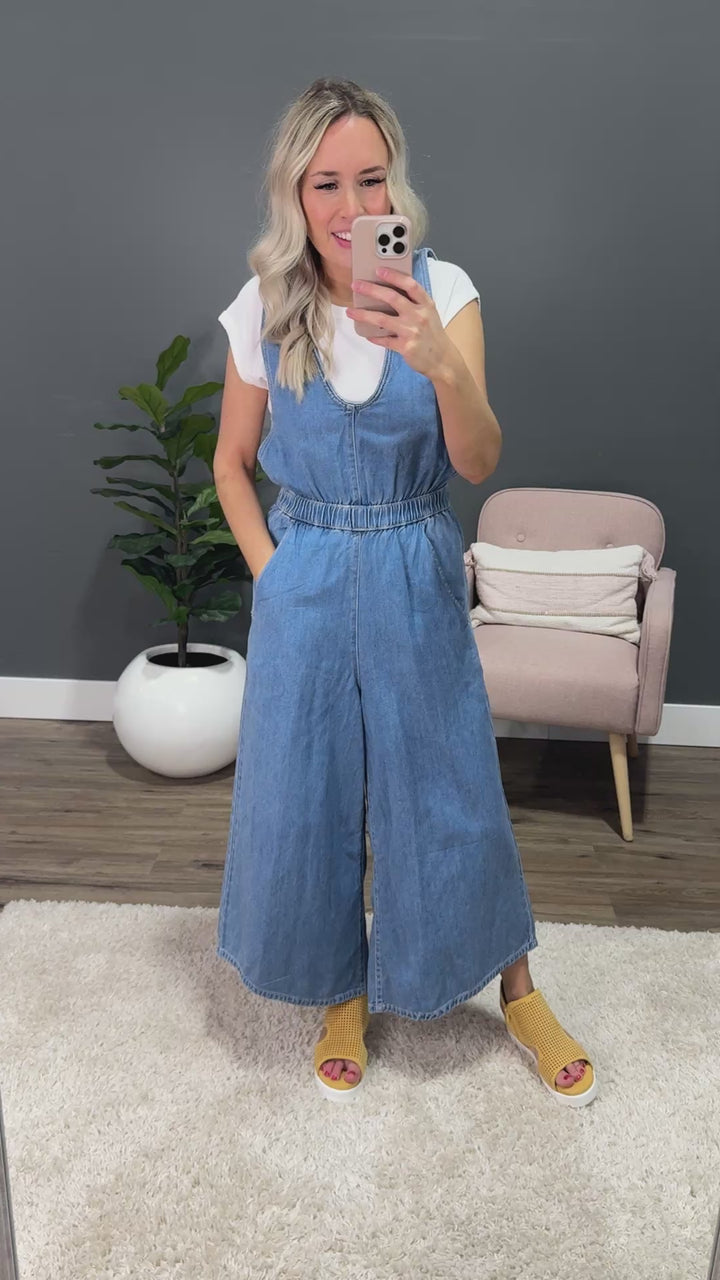KanCan Sandria Cropped Wide Leg Overalls KanCan