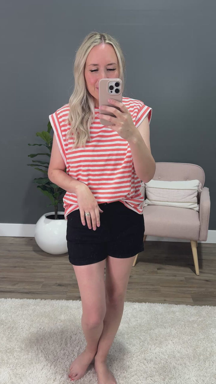 Elizabeth Striped Sleeveless Top - Orange FINAL SALE Bibi