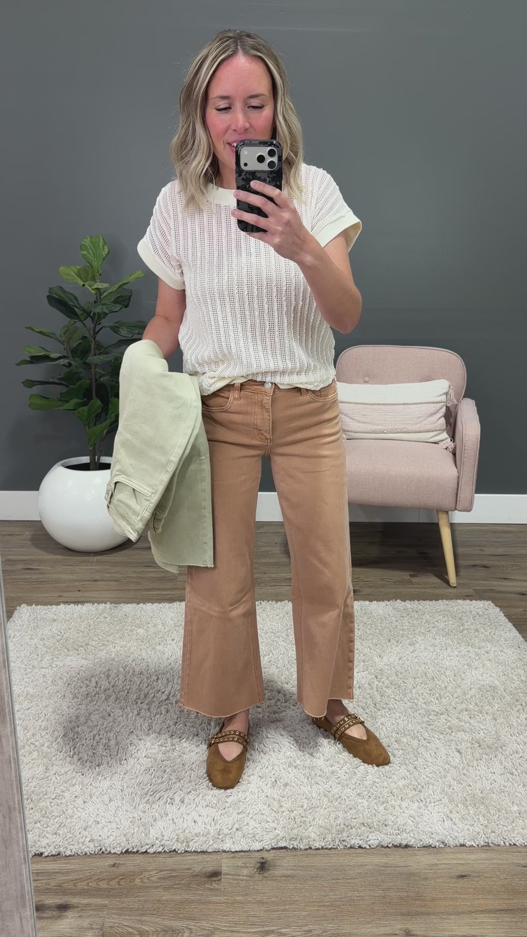 Vervet Skye Wide Leg Non Distressed Crop Jeans - Mocha Vervet