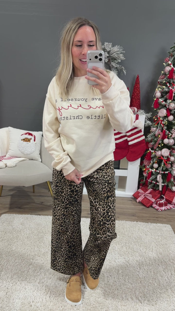 NEW! Have Yourself a Merry Little Christmas Sweatshirt - Cream D&E