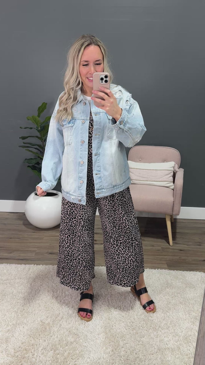 KanCan Lost Track Distressed Light Denim Jacket KanCan