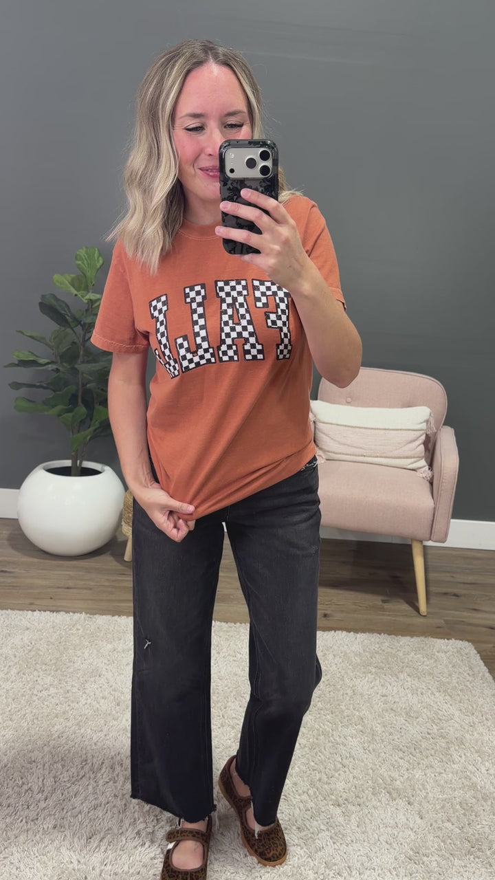 Fall Checkered Tee - Yam Kissed Apparel