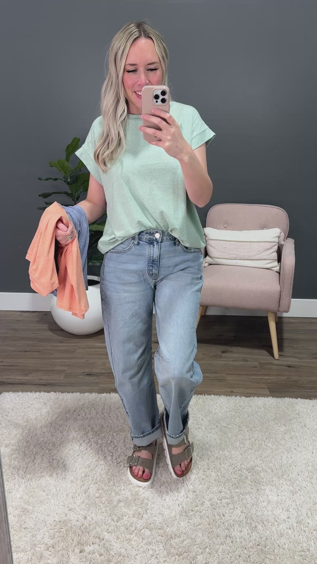 Jana Heathered Cap Sleeve Top - Denim FINAL SALE Sew In Love