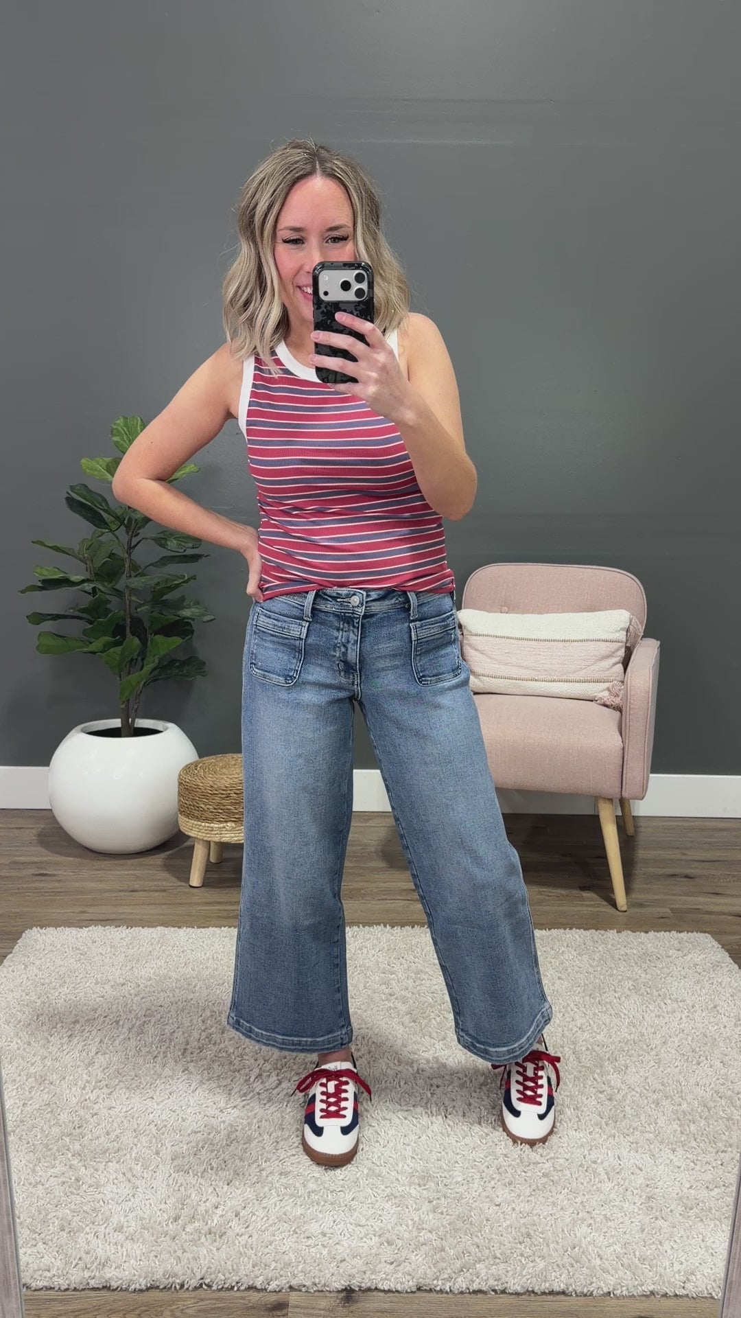 KanCan Jody Patch Pocket Wide Leg Jeans KanCan