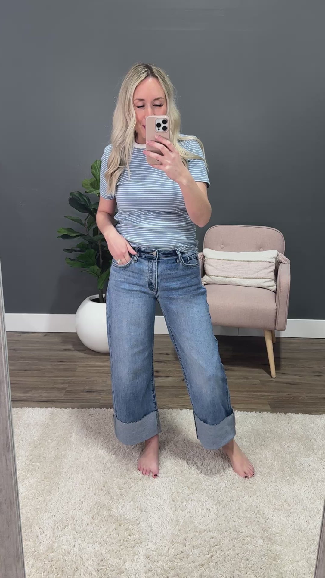 KanCan That Feeling Rolled Hem Wide Leg Jeans KanCan